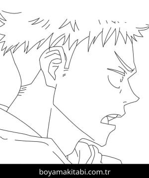 Jujutsu Kaisen boyama sayfası – çocuk aktivitesi, PDF indir