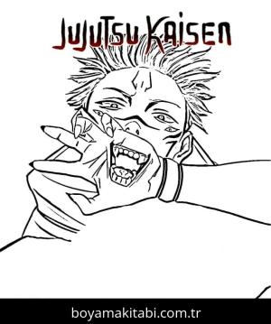 Jujutsu Kaisen boyama sayfası – PDF indir, sevimli karakter