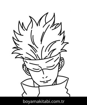 Jujutsu Kaisen boyama sayfası – PDF indir, sevimli karakter