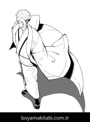 Jujutsu Kaisen boyama sayfası – evde etkinlik, ücretsiz yazdır