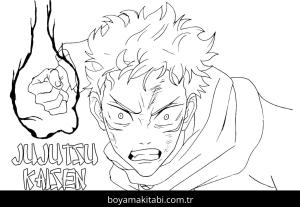 Jujutsu Kaisen boyama sayfası – okul öncesi, evde etkinlik