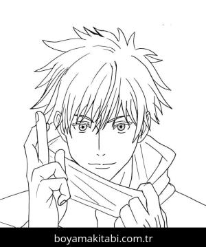 Jujutsu Kaisen boyama sayfası – sanatsal çalışma, çocuklar için