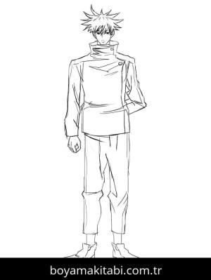 Jujutsu Kaisen boyama sayfası – yaratıcılığı geliştirir, keyifli zaman