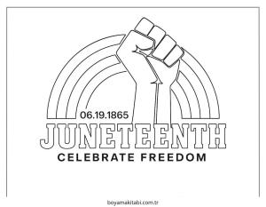 Juneteenth boyama sayfası – renkli çizimler, okul öncesi