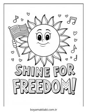 Juneteenth boyama sayfası – çocuk aktivitesi, PDF indir