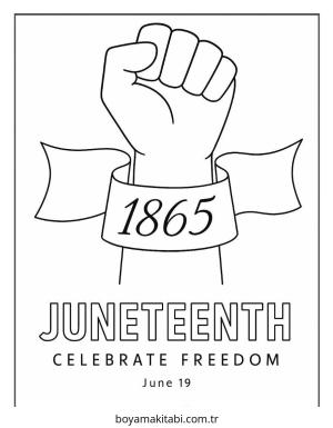Juneteenth boyama sayfası – el becerilerini geliştirir, boyama çalışması