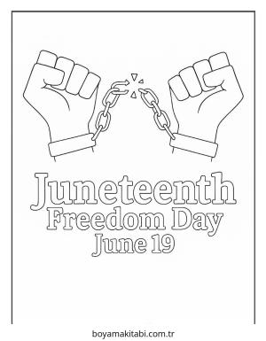 Juneteenth boyama sayfası – sanatsal çalışma, çocuklar için