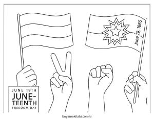 Juneteenth boyama sayfası – basit çizim, kolay boyama