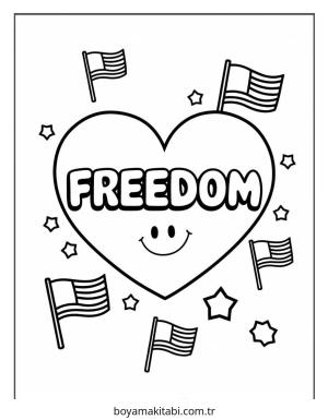 Juneteenth boyama sayfası – sevimli karakter, sanatsal çalışma