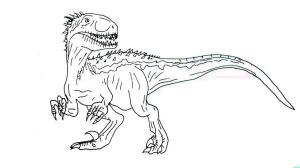 Jura Dünyası boyama sayfası,  coloring page, Indoraptor Aterrador, 