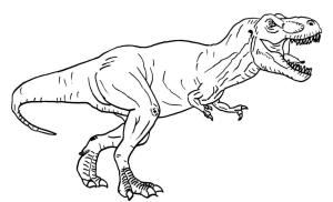 Jura Dünyası boyama sayfası,  coloring page, Jurassic Dünyasında T-Rex, 