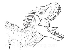 Jura Dünyası boyama sayfası,  coloring page, Indoraptor con Dientes Afilados, 