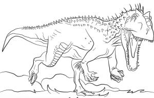 Jura Dünyası boyama sayfası,  coloring page, Indominus Rex del Mundo Jurásico, 