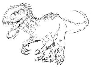 Jura Dünyası boyama sayfası,  coloring page, Indominus rex, 