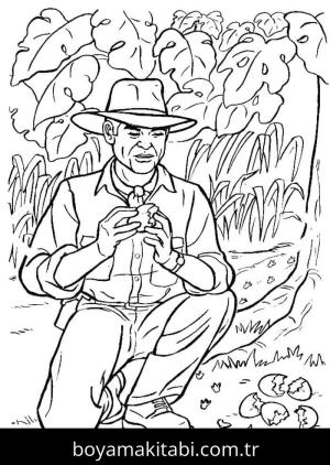 Jurassic Park boyama sayfası – çocuklar için, çizgi film temalı