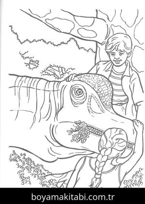 Jurassic Park boyama sayfası – çocuk aktivitesi, PDF indir