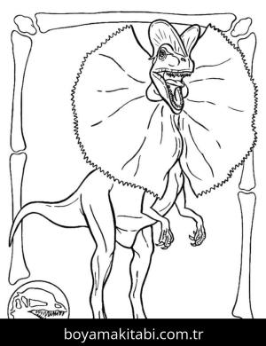 Jurassic Park boyama sayfası – sevimli karakter, sanatsal çalışma