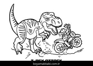 Jurassic Park boyama sayfası – renkli çizimler, okul öncesi