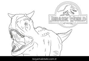 Jurassic Park boyama sayfası – eğlenceli etkinlik, el becerilerini geliştirir
