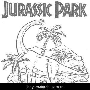 Jurassic Park boyama sayfası – kolay boyama, eğitici aktivite