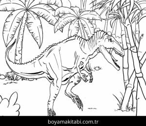 Jurassic Park boyama sayfası – çizgi film temalı, basit çizim