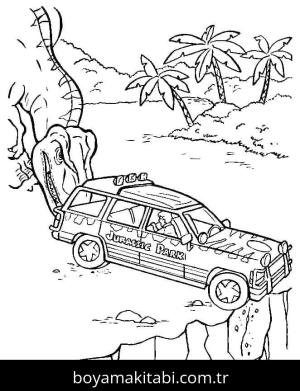 Jurassic Park boyama sayfası – okul öncesi, evde etkinlik