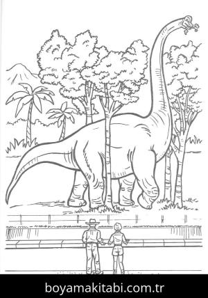 Jurassic Park boyama sayfası – PDF indir, sevimli karakter