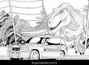 Jurassic Park boyama sayfası – boyama etkinliği, çocuk aktivitesi