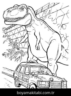 Jurassic Park boyama sayfası – boyama etkinliği, çocuk aktivitesi