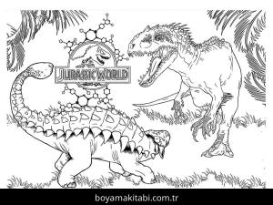Jurassic World boyama sayfası – çocuk aktivitesi, PDF indir