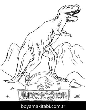 Jurassic World boyama sayfası – keyifli zaman, renkli çizimler