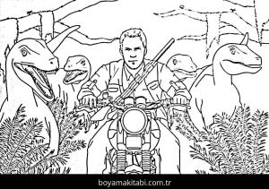 Jurassic World boyama sayfası – el becerilerini geliştirir, boyama çalışması