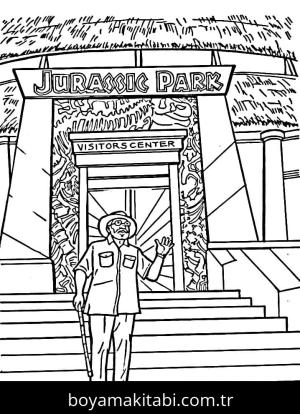 Jurassic World boyama sayfası – basit çizim, kolay boyama
