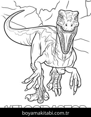 Jurassic World boyama sayfası – sevimli karakter, sanatsal çalışma