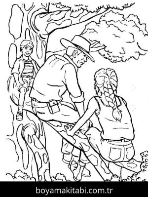 Jurassic World boyama sayfası – kolay boyama, eğitici aktivite