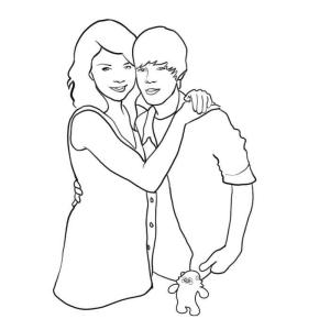 Justin Bieber boyama sayfası,  coloring page, Justin Bieber Çift ve Kız Arkadaşı, 