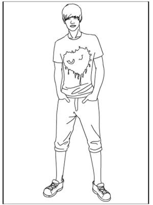 Justin Bieber boyama sayfası,  coloring page, Justin Bieber Temel, 