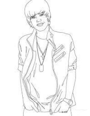 Justin Bieber boyama sayfası,  coloring page, Justin Bieber Elleri Ceplerinde, 