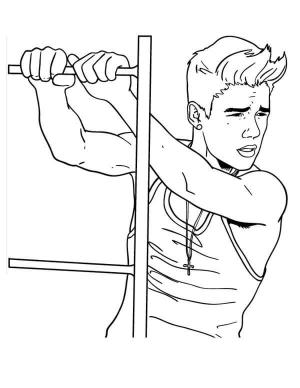 Justin Bieber boyama sayfası,  coloring page, Justin Bieber Spor Salonuna Gidiyor, 