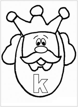 K Harfi boyama sayfası,  coloring page, Küçük Harf K, 