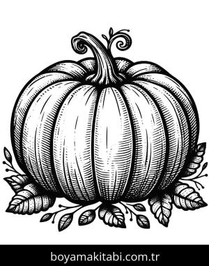 Kabak boyama sayfası,  coloring page, modern, kreatif, yuvarlak hatlı