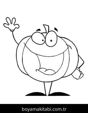 Kabak boyama sayfası – PDF indir, sevimli karakter