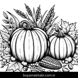 Kabak boyama sayfası,  coloring page, doğal, karikatür, tatlı