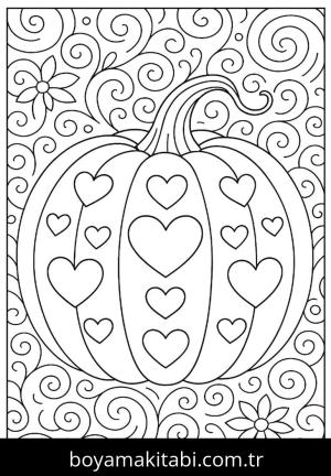 Kabak boyama sayfası,  coloring page, çocuklar için, canlı, harika