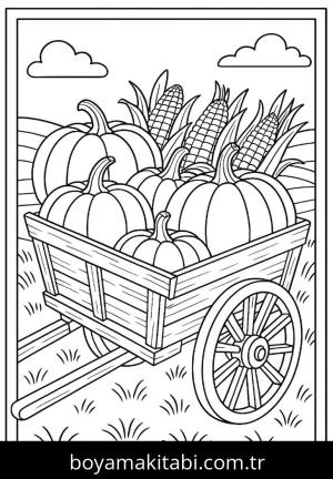 Kabak boyama sayfası,  coloring page, şekilli, masalsı, mutlu
