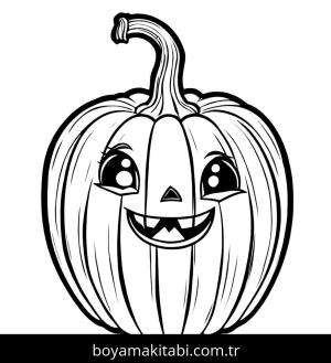 Kabak boyama sayfası,  coloring page, canlı, eğlenceli, yuvarlak hatlı