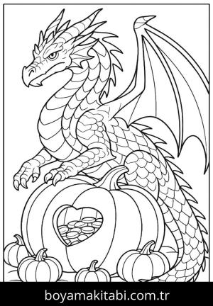 Kabak boyama sayfası,  coloring page, detaylı, şirin, sevimli
