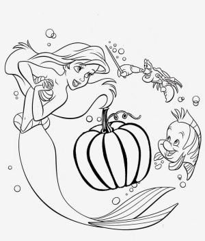 Kabak boyama sayfası,  coloring page, Ariel ve Kabak, 