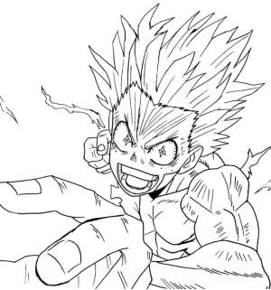 Kahraman Akademim (My Hero Academia) boyama sayfası,  coloring page, Öfkeli Midoriya’yı çiz, 