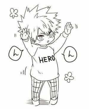 Kahraman Akademim (My Hero Academia) boyama sayfası,  coloring page, Küçük Bakugo, 